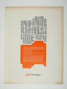 Warner Verpackung 1968 Infinite Riches Werbedruck AD - Bild 1 von 2