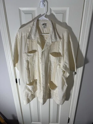 Vintage Embroidered Maya Real Shirt Button Up White  Size 46 Medium Large - Image 1 of 4