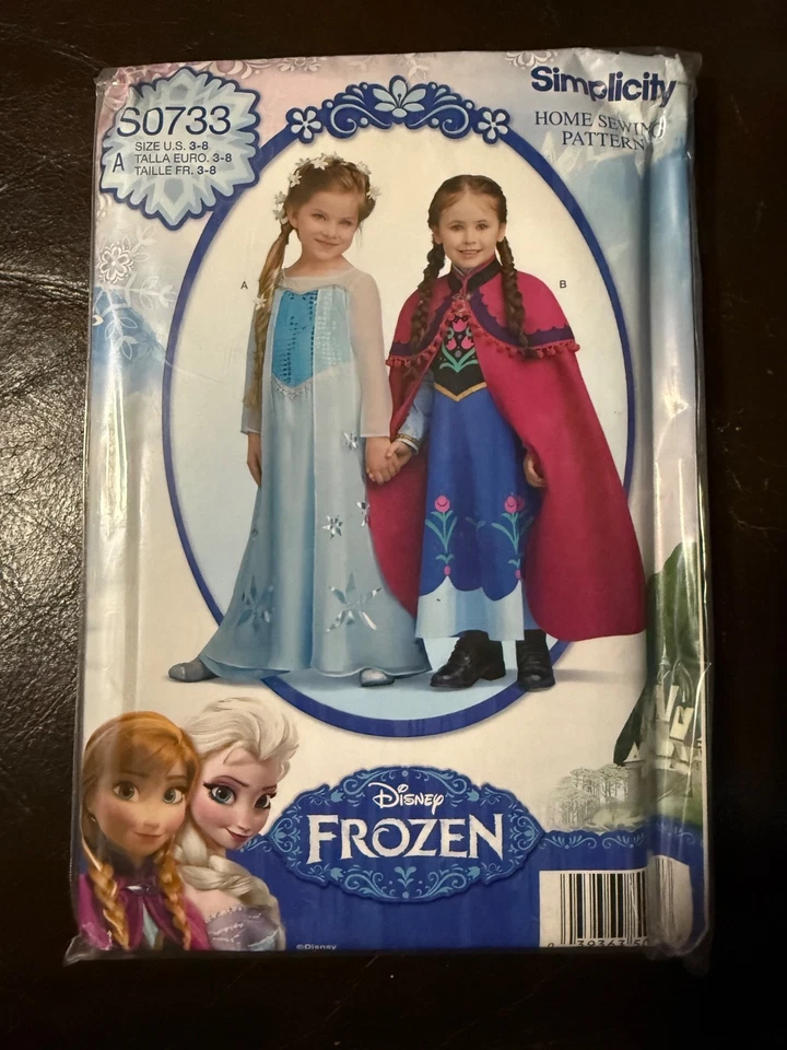NUEVO Vestido Disfraz Niña Patrón Simplicidad S0733 Disney Frozen Anna, Elsa Talla 3-8 Foto 1 de 1