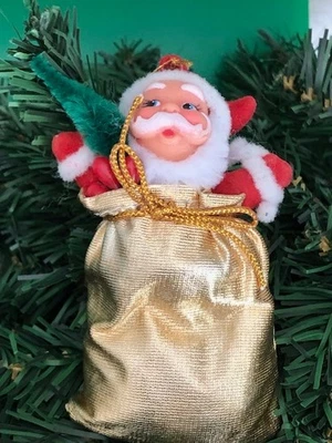 复古羊群圣诞老人跛脚礼品袋圣诞装饰品 — 第 1/4 张图片