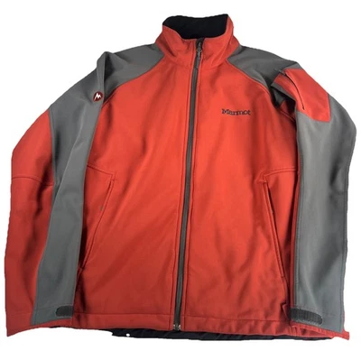 Chaqueta de Colección Marmot Gravity Para Hombre Mediana Naranja Gris Suave Shell Polar Cremallera Completa Foto 1 de 4
