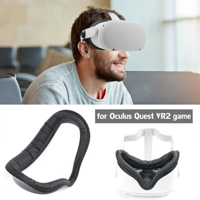 PU Leather Cushion Face Cover Eye Foam Mask Pad Anti-Sweat for Oculus Quest 2 VR - Image 1 of 4