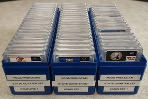 COMPLETE SET State Quarters & Territories PR69DCAM, 56 Total. Flag Labels. PCGS - Picture 1 of 23