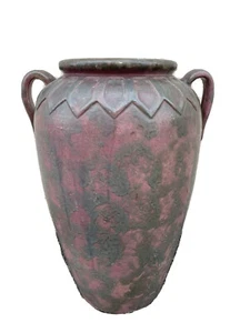 Burley Winter Keramik meliert rot und grau Henkel Ölglas Bodenvase groß 21" - Bild 1 von 8