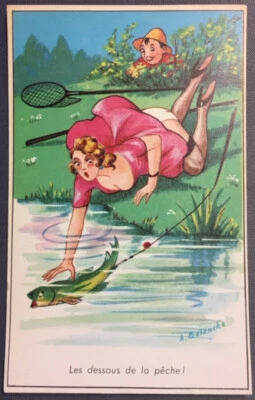 Carte postale Humoristique - Les dessous de la pêche ! (100) - Photo 1/2