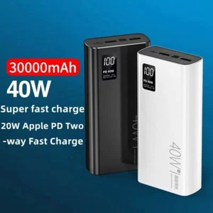 40W 30000mAh Power Bank Portable Super Fast Charger External Battery PD 18W 2USB - Zdjęcie 1 z 17