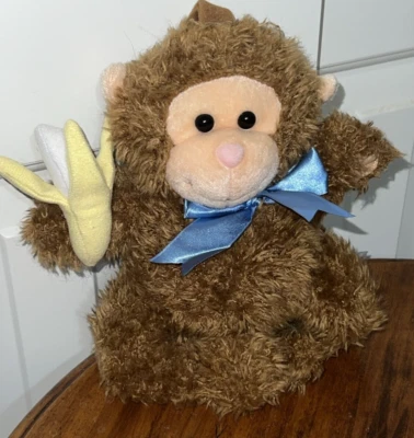 Kids II Musical Monkey 1999 con cuerda de peluche de plátano *Funciona Foto 1 de 3