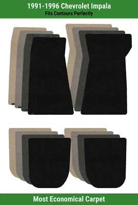 Tapetes carpete Lloyd Velourtex linha dianteira e traseira para 1991-1996 Chevrolet Impala  - Imagem 1 de 4