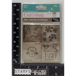 CUTTERBUG PROVO BUG DIE CUTS SET 4 TEMPLATES WINTER CHRISTMAS TREE SNOWMAN #1810 - Picture 1 of 2