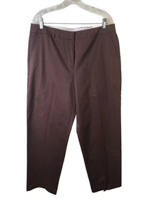 Studio Works Plus Size 16 Women's Pants Brown Wide Leg Dress Chino NWT - Picture 1 of 4