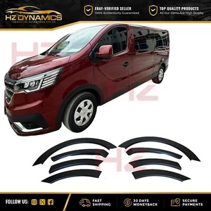 PARA RENAULT TRAFIC 2022+ EMBELLECEDORES DE ARCO DE RUEDA NEGRO MATE GUARDABARROS BROTES ACTUALIZACIÓN UK - Imagen 1 de 7
