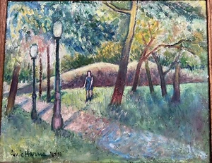 """La chica de azul"" pintura al óleo original firmada por Louis Harris 16x20""" - Imagen 1 de 11