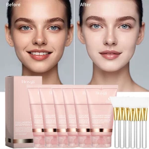1-6PACK Collagen Overnight Wrapping Peel Off Facial Mask Renewal Night Skin Care - Picture 1 of 30