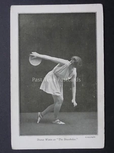 Athlete Theme DIANA WATTS as The Discobolas THROUGHING DISCUS Old Postcard - Picture 1 of 2