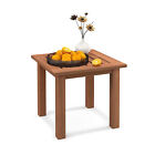Patio Side Table Hardwood All-weather Outdoor Square End Bistro Table Garden