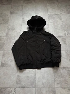 Crazy Zip Hood Bomber LGB If Six Was Nine Style Faux Fur Zip Y2K Black Jacket - Picture 1 of 13