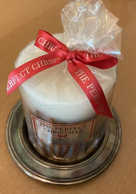 White Barn Candle Company Candle Called the Perfect Christmas Spice with Plate - Image 1 of 4