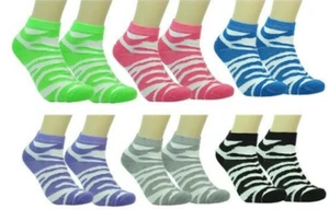 6-12 Pairs Women Fashion Cotton School Casual Ankle Low Cut Socks Size 9-11Zebra - Picture 1 of 8