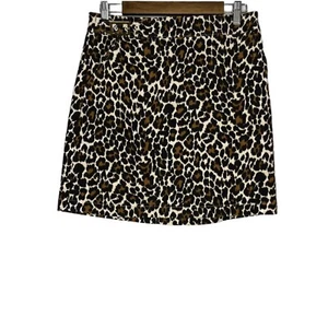J.Crew NWT Women's Corduroy Buckle Mini Skirt Leopard Print Size 6 - Picture 1 of 13