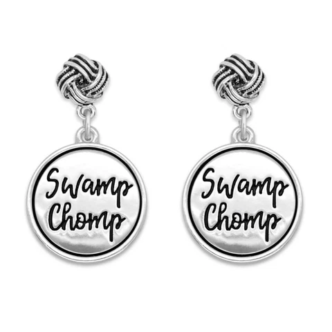 Florida Gators Swamp Chomp Silver Twist and Shout Earrings Jewelry Gift UF Cover