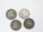 Lot of 4 Seated Liberty Half Dimes Classic Us Silver Coins 1853 1853-O 1854 Q2Bn