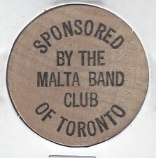 VALLETA PAVILION, Sponsored MALTA BAND CLUB OF TORONTO (Canada), Wooden Nickel