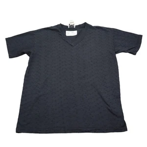 NY Co Shirt Mens M Blue Short Sleeve VNeck Cotton Embroidered Casual T Shirt - Picture 1 of 15