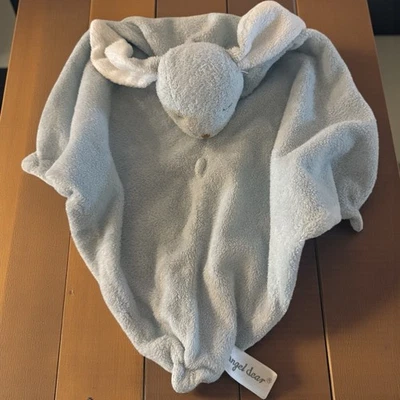Angel Dear Baby Blue Bunny Rabbit Lovey Manta de Seguridad Esquinas Anudadas 12"x12" Foto 1 de 4