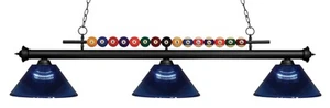 Z-Lite 170-ARDB Shark 3 Light 58"W Billiard Chandelier - Black - Picture 1 of 1