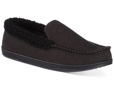 Nuevas pantuflas de mocasín Isotoner Lewis de punto cepillado negras de espuma viscoelástica L 9,5 - 10,5 Foto 1 de 3