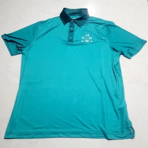 Grunk Dolfer Polo Shirt Mens Medium Golf Dad Short Sleeve Teal Green CBG NWOT - Picture 1 of 8