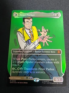 [FOIL] MTG Marvel Spider-Man Peter Parker No.232 Borderless English Mythic Rare - Picture 1 of 3