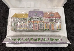 Plato de mantequilla vintage 1994 LENOX Village casas victorianas especias porcelana fina - Imagen 1 de 6