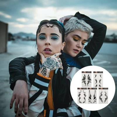 5 fogli dei capelli bordi adesivi tatuaggi Bordi eleganti Bangs adesivi - Image 1 of 4