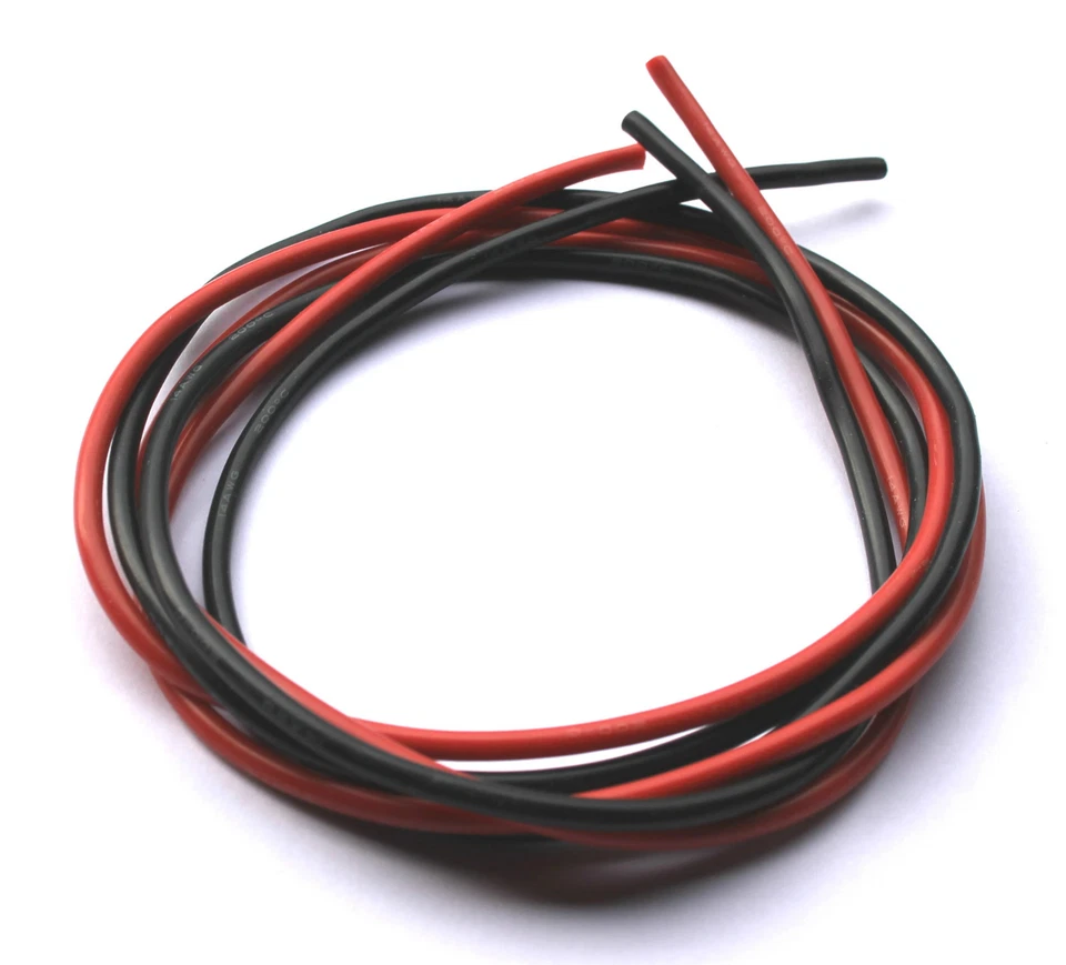 14 AWG Silicone wire/cable RC ESC Motor LiPo 0.5/1/2/5/10m - Red & Black 14awg - Image 1 of 1