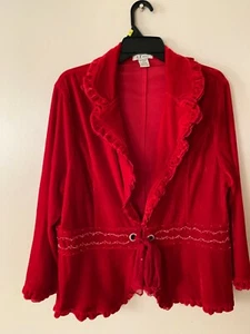 AZ Well Button Down Velour Long Sleeves Jacket Cotton & Spandex Size 2XL NWOT - Picture 1 of 4