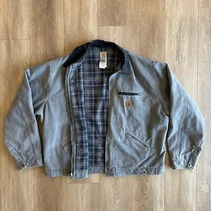 Carhartt J97 Grey Detroit Jacket Blanket Lined Gray Mens 3XL Tall Vintage USA - Picture 1 of 9