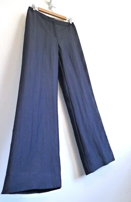 LAFAYETTE 148 Viscose Dupioni Stretch Silk Wide Leg Pant Trouser Saks 8 $998 - Image 1 of 4