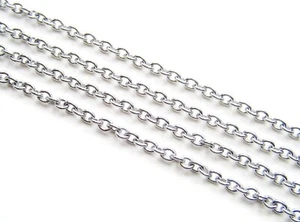 Edelstahl Metallkette Schmuckkette Gliederkette Kreuzkette Meterware 2,5x2/3x2mm - Bild 1 von 1