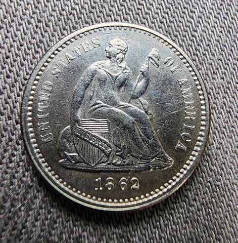 1862 Half Dime - BU Cover
