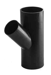 PE Branch Reduced S12.5 45 Degree Elbow 200 mm  x 110 mm Groundwork Wavin EN1519 - Picture 1 of 24