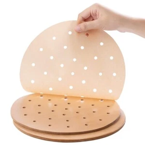200 Pcs 9" Air Fryer Parchment Paper for Baking Unbleached Bamboo Steamer Liners - Picture 1 of 6