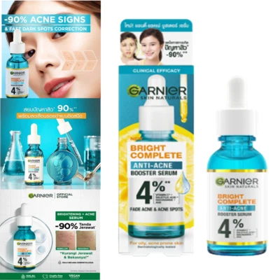 SUERO GARNIER REDUCIR MANCHAS OSCURAS ACARS REFUERZO COMPLETO ANTIACNÉ BRILLANTE 30 ML. Foto 1 de 4