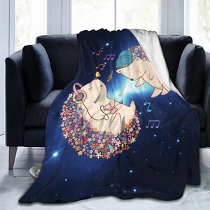 Hedgehog Blanket,Plush Microfiber Flannel Fleece Blanket 50"X40" for Bed Sofa Co - Picture 1 of 6