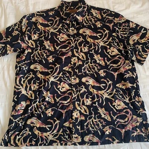 Island Creations Hawaii Camp Button Up Aloha Woven Cotton Print Shirt XL - Bild 1 von 10