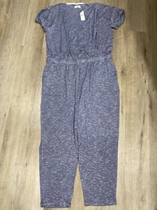 Lou & Grey Signature Plush Jumpsuit Sz XL Blue  Womens Romper NWT - Picture 1 of 7