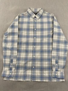 Vince Mens Shirt - L - Blue/White Plaid - Cotton/Linen - Picture 1 of 7