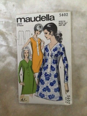Vintage1960s Maudella Dress Pattern 5602 Bust 36” Hip 38” 14  New Uncut  - Image 1 of 2