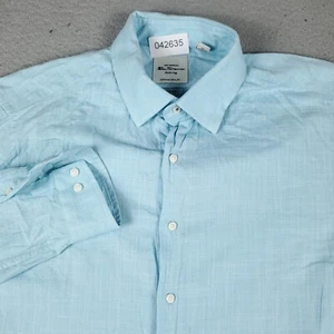 Ben Sherman Shirt Mens Size 16 Blue Dress Button Up Long Sleeve - Picture 1 of 6