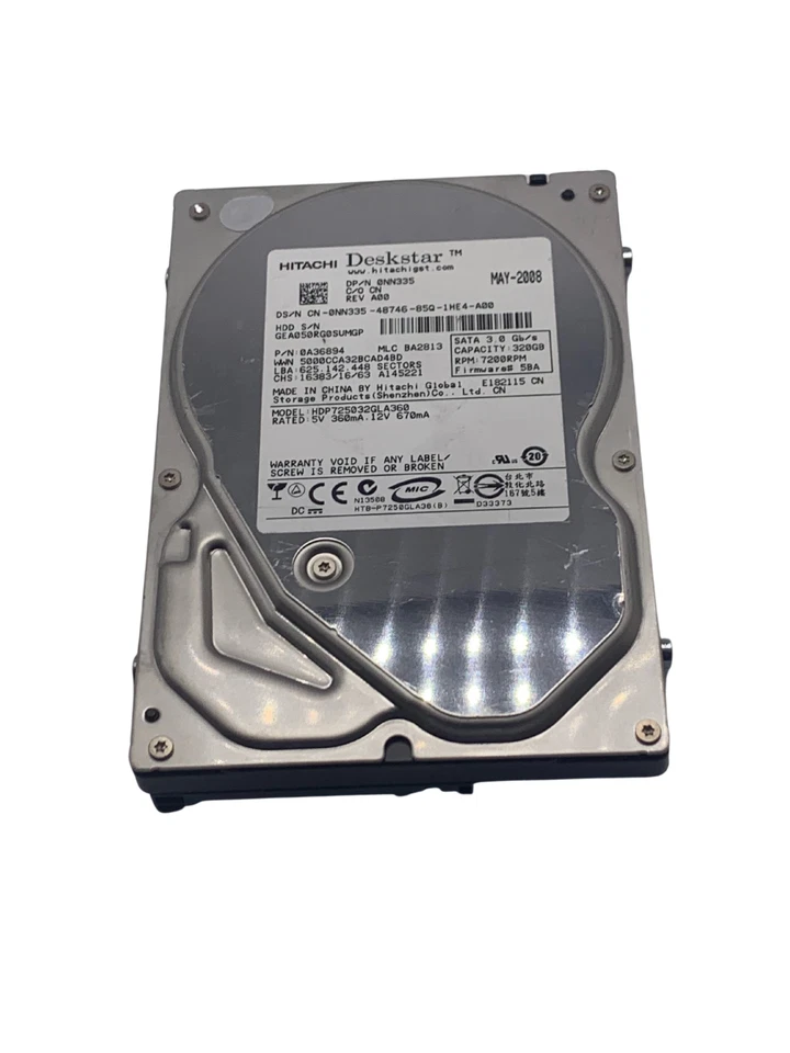 Dell NN335 320GB SATA 7200RPM 3.5" Hard Drive 0A36894 w60 - Image 1 of 2
